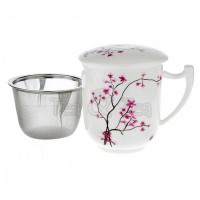 Kubek Kwiat Wiśni z zaparzaczem i pokrywką 300ml Tea Logic