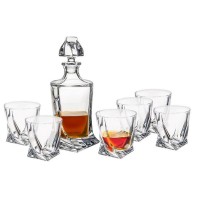 Komplet 6 szklanek do whisky z karafką Quadro seria Bohemia Quadro
