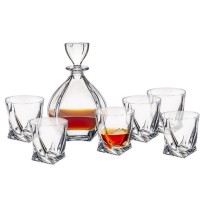 Komplet 6 szklanek do whisky z karafką Laguna seria Bohemia Laguna