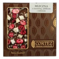 Czekolada mleczna z żurawiną jabłkiem i imbirem 85g Cortez