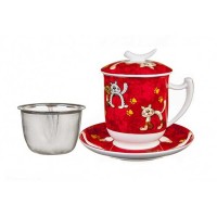 Kubek kot Carlos z zaparzaczem i pokrywką 350ml Tea Logic