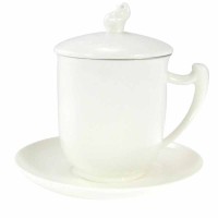 Kubek Kairo z zaparzaczem i pokrywką biały 350ml Tea Logic