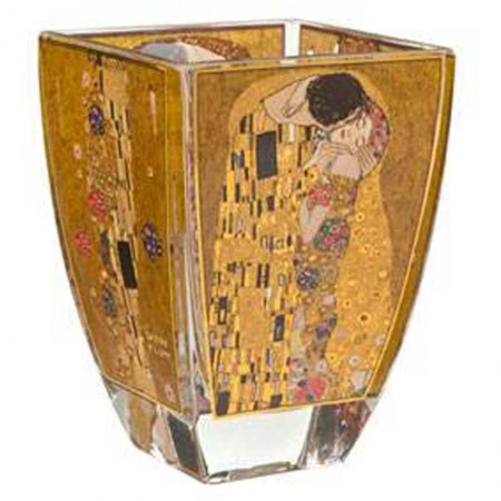 Świecznik szklany Pocałunek 11 cm Gustaw Klimt  Goebel