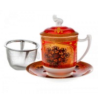 Kubek Chandra z zaparzaczem i pokrywką 350ml Tea Logic