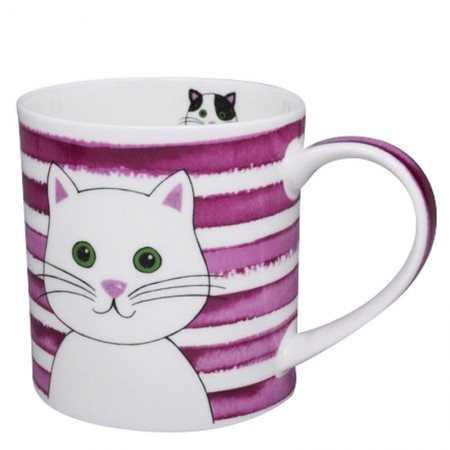 Kubek Orkney Stripy Cats Pink 350ml Dunoon