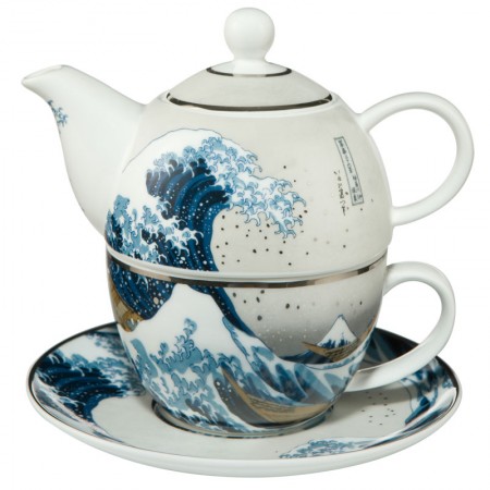 Tea for one Great Wave Silver 350ml Hokusai Katsushika Goebel