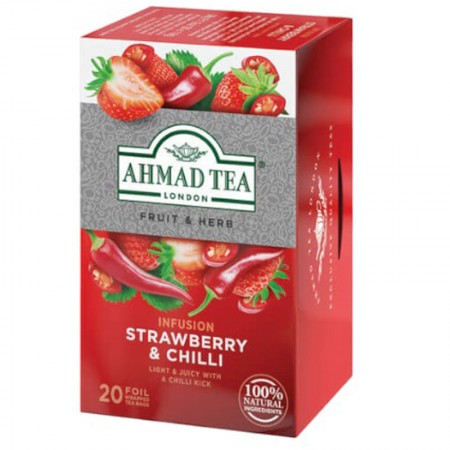 Herbata w saszetkach alu Infusion strawberry& chilli 20szt AhmadTea
