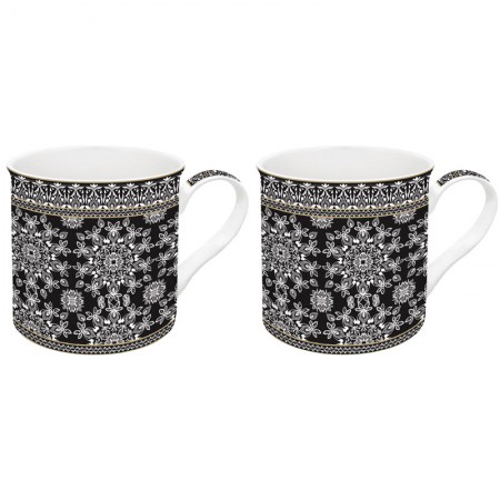 Zestaw 2 kubków Ornament biały 300ml Easy Life