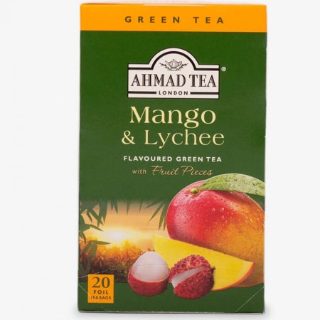 Herbata w saszetkach alu Mango & Lychee Green Tea 20szt AhmadTea