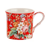 Kubek Czerwony Kwiatki 300ml English Collection