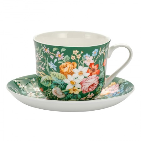 Filiżanka Zielona Kwiaty  370ml English Collection