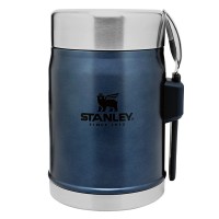 Termos obiadowy ze sztućcem stalowy  Classic granatowy 0,4l Stanley
