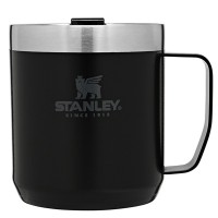 Kubek kempingowy z pokrywką stalowy  Classic czarny 0,35l Stanley