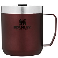Kubek kempingowy z pokrywką stalowy  Classic bordowy 0,35l Stanley