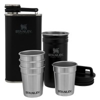 Zestaw piersiówka + 4 kieliszki Adventure czarno-srebrny Stanley