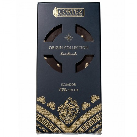 Czekolada Origin Collection Ekwador z płatkami złota 85g Cortez