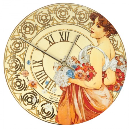 Zegar Summer 31 cm  Alphonse Mucha Goebel