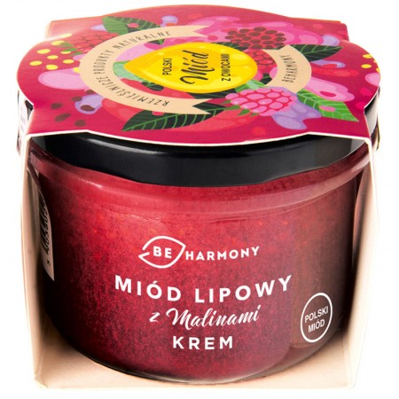 Miód lipowy z malinami - krem 115g