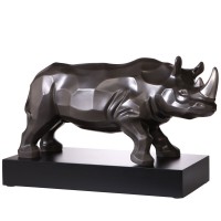Figurka Rhinocéros anthracite-platine 49 x 30 cm  L’Art d’Objets Serengeti Goebel