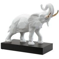Figurka Éléphant Blanc-or  57 x 43 cm  L'Art d'Objets Serengeti Goebel