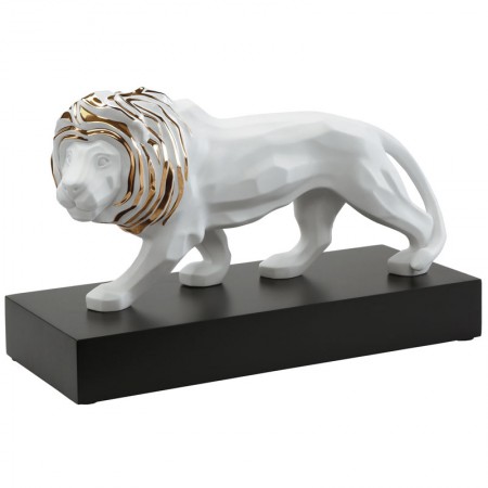 Figurka Lion Blanc-or 43,5 x 27 cm  L'Art d'Objets Serengeti Goebel