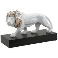 Figurka Lion Blanc-or 43,5 x 27 cm  L'Art d'Objets Serengeti Goebel