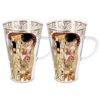 Zestaw dwóch szklanych kubków Pocałunek Gustaw Klimt Carmani