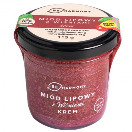 Miód lipowy z wiśniami - krem  115g