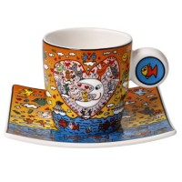 Filiżanki espresso ''Morski romans'' 100ml James Rizzi Goebel