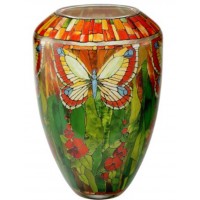 Wazon szklany 30 cm Motyle Louis Comfort Tiffany Goebel
