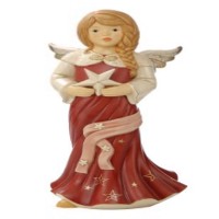 Figurka Anioły musujące gwiazdy czerwień 51,5 cm Goebel