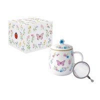 Kubek z zaparzaczem Fancy Garden Motyl 450ml  Easy life