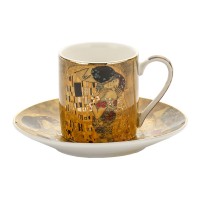 Zestaw 2 filiżanek espresso Pocałunek Gustaw Klimt 80ml English Collection