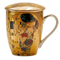 Kubek z zaparzaczem Pocałunek Gustav Klimt 350ml English Collection