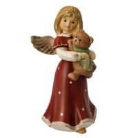 Figurka Anioł 15,5cm czerwony z misiem Goebel