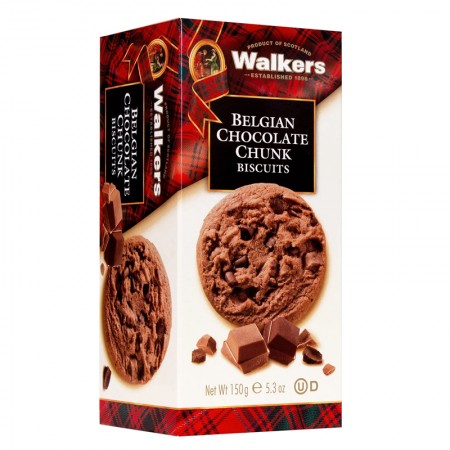 Ciastka Walkers Belgian Chocolate Chunk Biscuits 150g