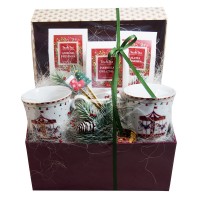 Zestaw z herbatami i porcelaną