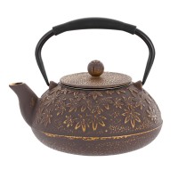 Dzbanek żeliwny brązowo-złoty 1200 ml do herbaty
