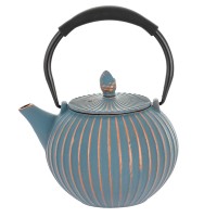 Dzbanek Żeliwny Niebiesko-Złoty 850 ml do herbaty