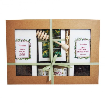 Zestaw z kawą i słodyczami