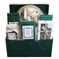 Pudełko prezentowe z herbatami, kawą i słodyczami
