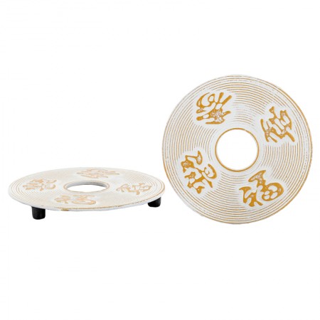 Podstawka Żeliwna pod Dzbanek Kremowo-Złota