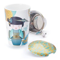 Kubek z zaparzaczem New Little Geisha Niebieski 350ml  Cha Cult