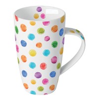 Kubek Polka Dots White Kolorowe Kropki 600ml Ambiente