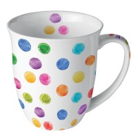 Kubek Polka Dots White 400ml Ambiente