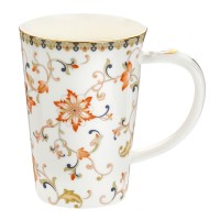 Kubek Brązowe Kwiaty 500ml English Collection