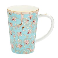 Kubek Turkusowy w Kwiaty 500ml English Collection