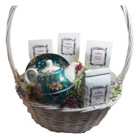 Porcelanowy kosz z herbatami Porcelanowy kosz z herbatami